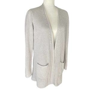 FAHERTY Sconset Lumi Open Cashmere Blend Cardigan in Gray